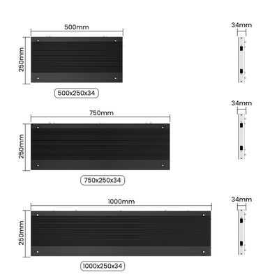 کابینت آلومینیومی صفحه نمایش LED داخلی P1.56 P1.95 P2.5 P2.6 P2.9 P3.91، 500x250/750x250/1000x250mm برای نمایشگاه ها و نمایشگاه های خرده فروشی
