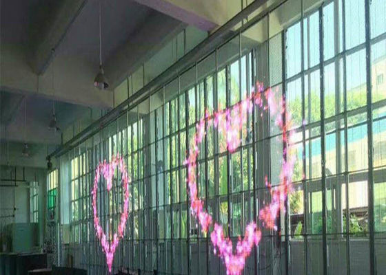 P15 نمایشگر شفاف LED پاک کننده تمام رنگی SMD3528 صرفه جویی در مصرف 65746 Dos / Sqm