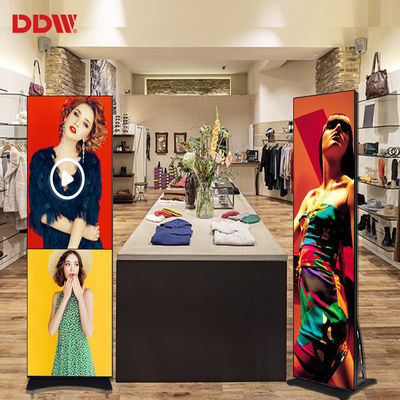 تبلیغات ویدئویی دیجیتال صفحه نمایش آینه LED داخلی بسیار نازک قابل حمل P1.75 P2 P2.5