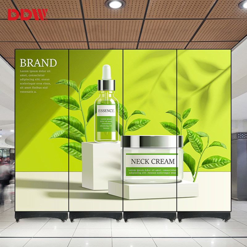 تبلیغات ویدئویی دیجیتال صفحه نمایش آینه LED داخلی بسیار نازک قابل حمل P1.75 P2 P2.5